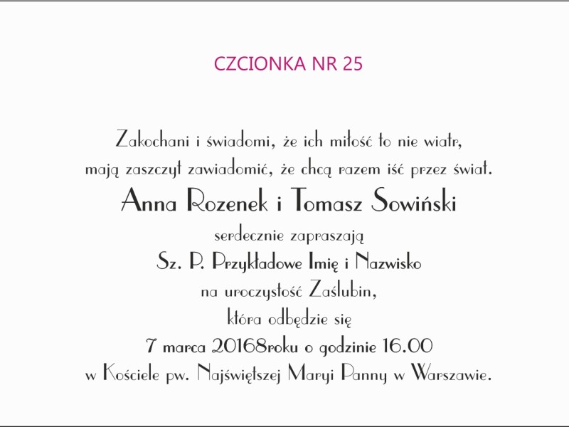 czcionka nr 25