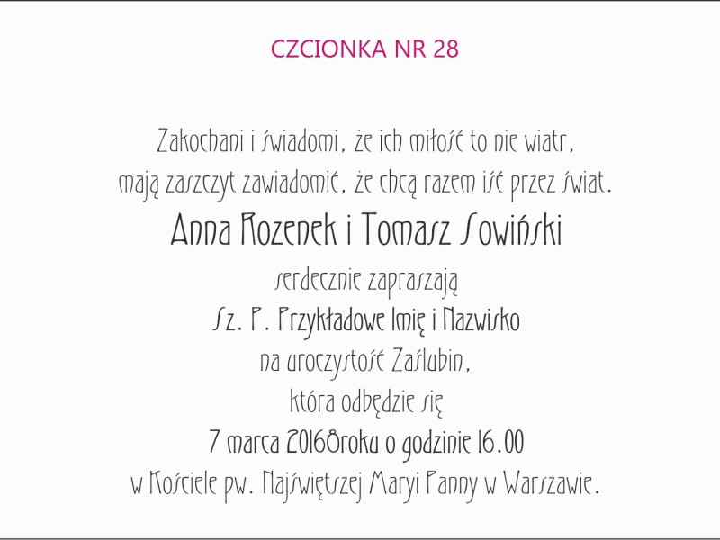 czcionka nr 28