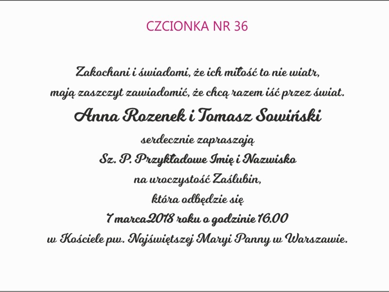 czcionka nr 36